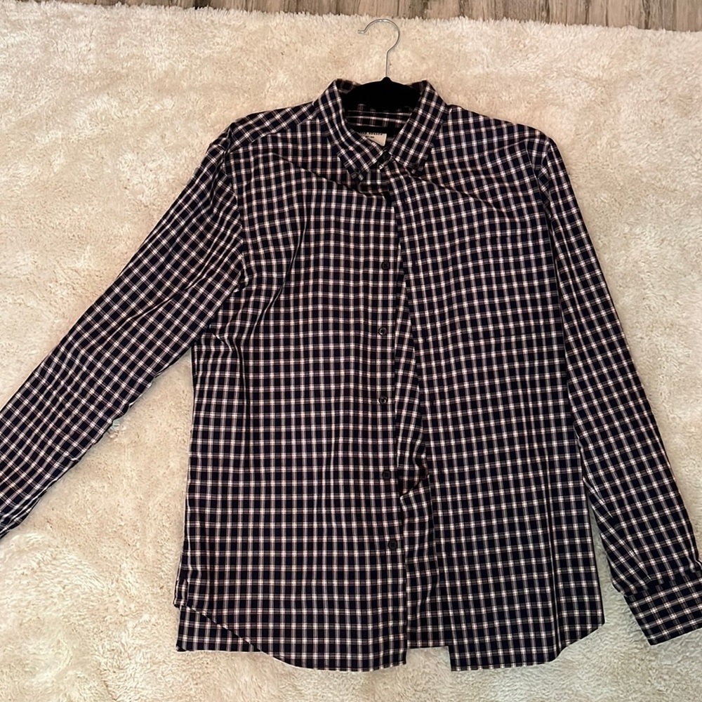 Club Monaco Blue Checkered Button Down